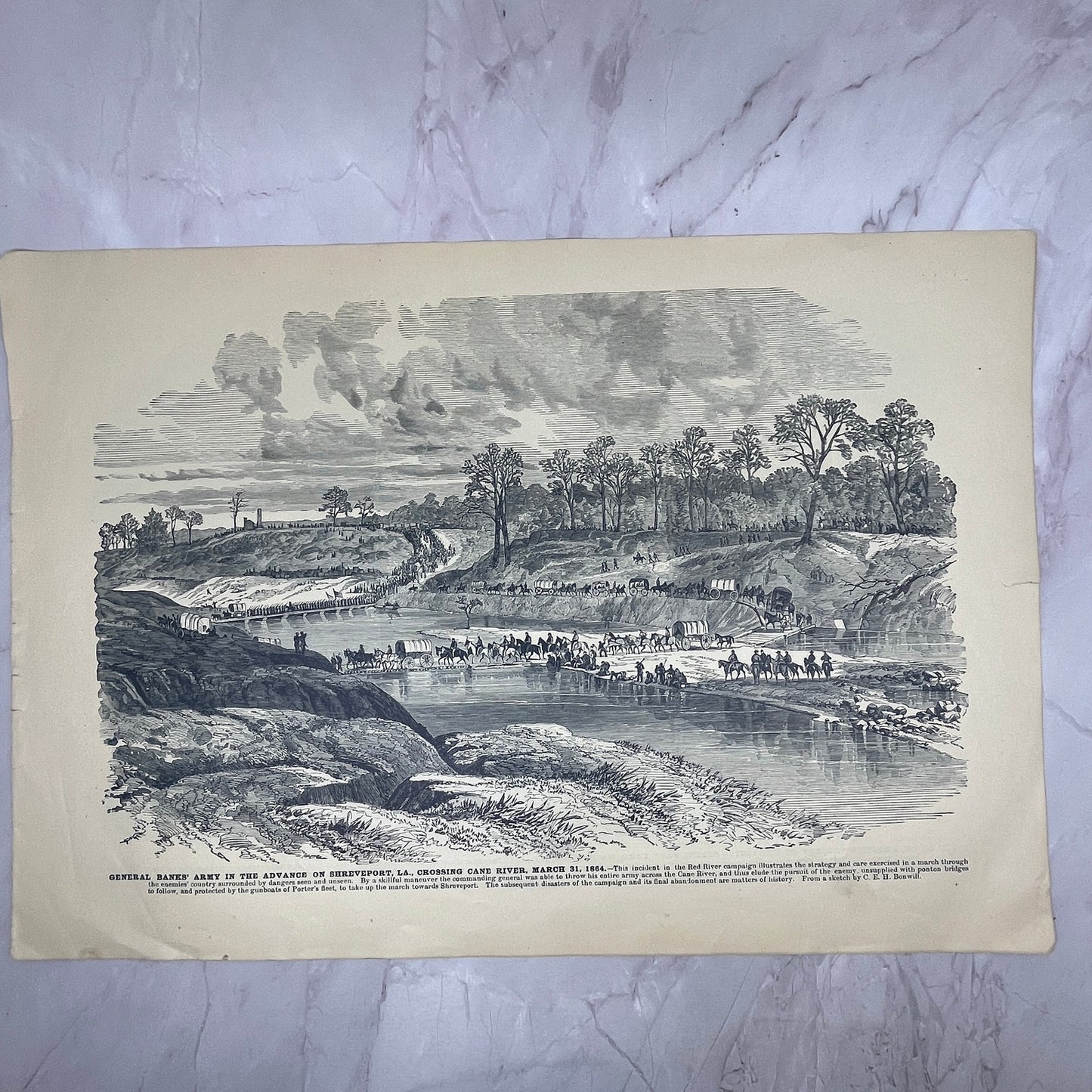 Battle of Cedar Creek, Middletown, Forts Hatteras & Clark 1894 Engraving V14-5