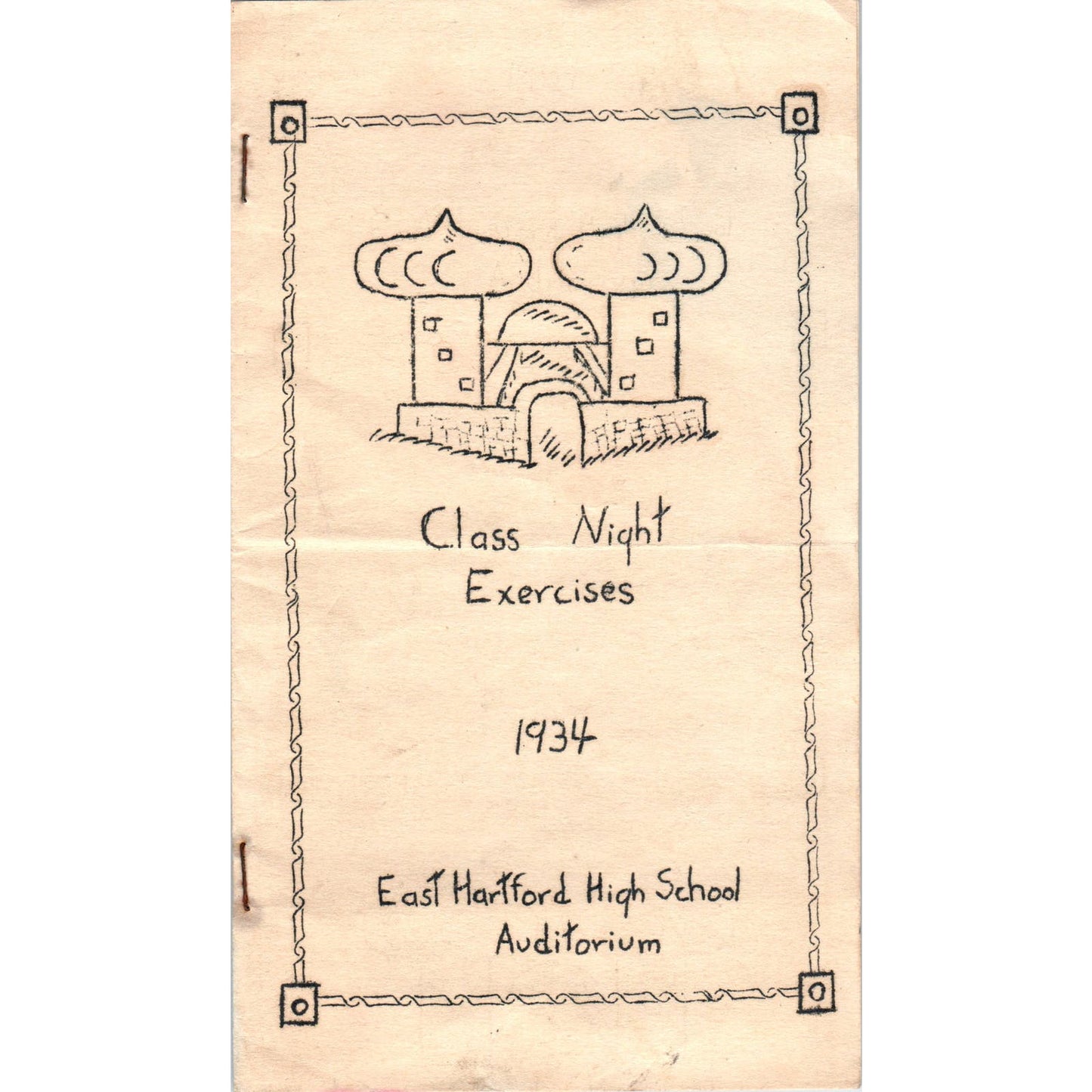 1934 East Hartford High School Class Night Exercises Program AE7