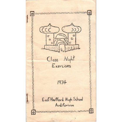 1934 East Hartford High School Class Night Exercises Program AE7