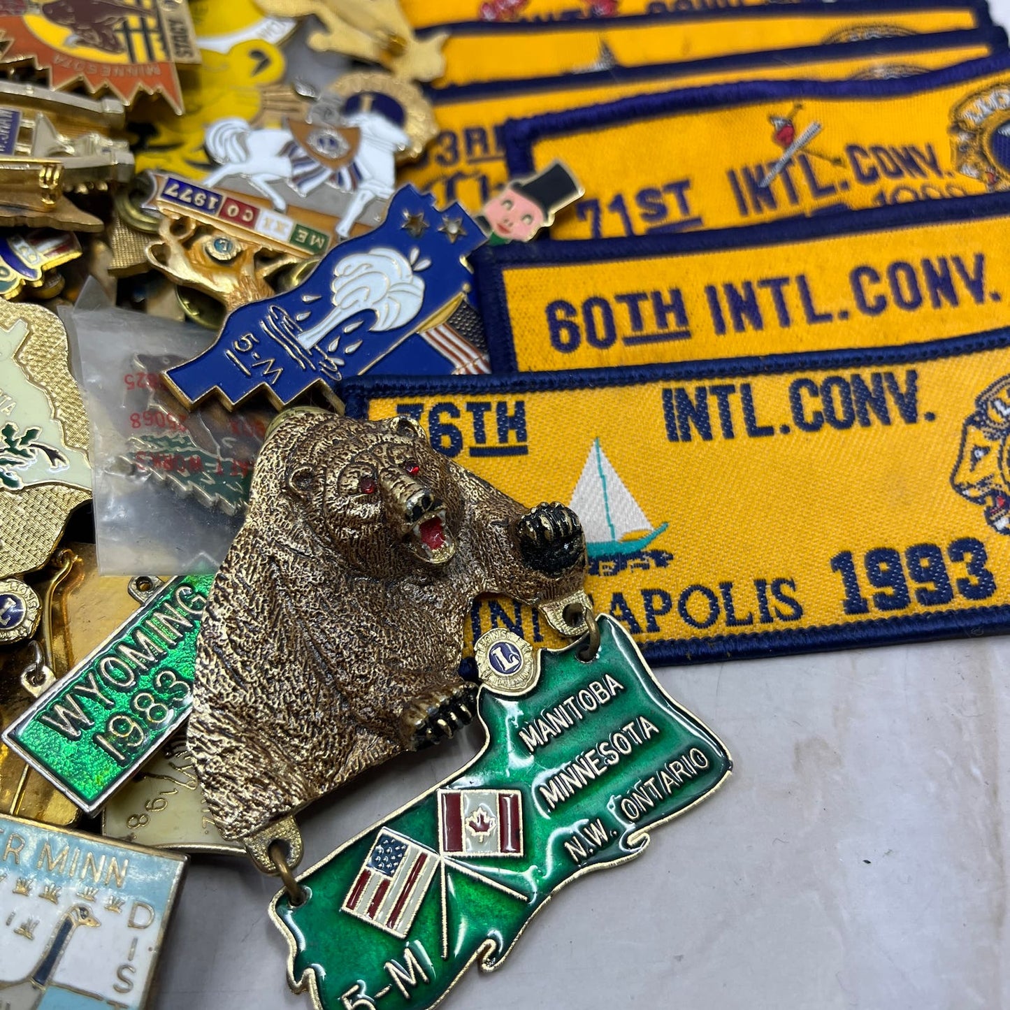 Lions Club Huge Lot Hundreds of Vintage Pins Buttons Patches and More 10+ Pounds