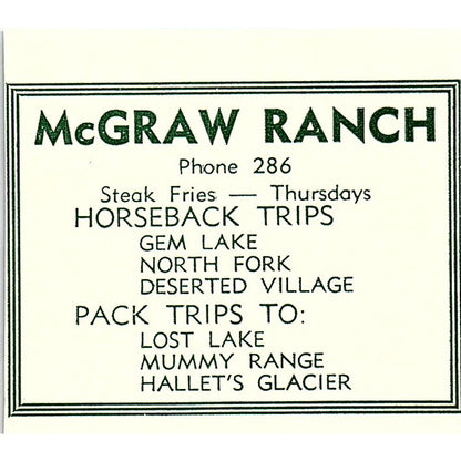 Coolidge's Restaurant 186 E Elkhorn 1957 Estes Park CO Ad AG4-S10