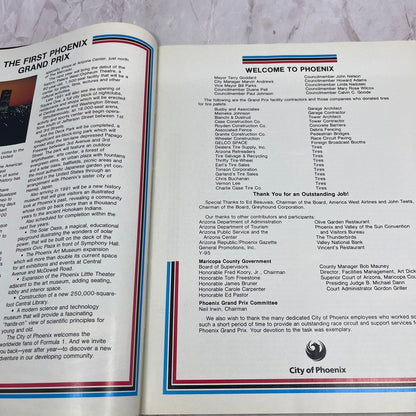 1989 Formula 1 Iceberg USA Grand Prix Phoenix Souvenir Program TA9-E2