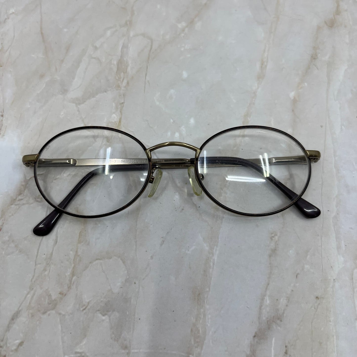 Vintage Oval AOSafety Gold Tone Sunglasses Eyeglasses Frames TE9-G2-9
