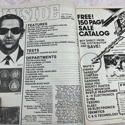 1986 Jan - Treasure Magazine - Treasure Hunting Metal Detecting Gold Coins M10