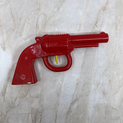 Vintage Plastic Toy Cowboy Pistol Red Six Shooter Pyro Toys TI9