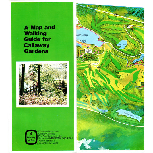 Vintage Callaway Gardens Map and Walking Guide Pine Mountain GA Brochure H5-5