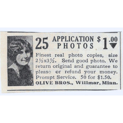 25 Photos Olive Bros Willmar MN 1930s Magazine Advertisement AE4-I3