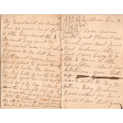 1897 Handwritten Letter Fivemiletown Ireland to Monroe New York Neely C30