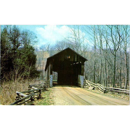 Fallsburg Ohio Wakatomika Creek Greggs Mill Covered Bridge Postcard PC6