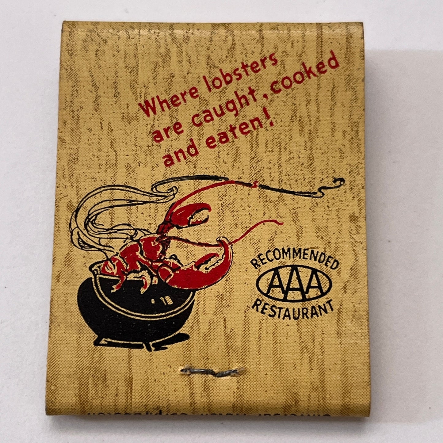 The Lobster Pound Restaurant Lincolnville Beach ME Vtg Matchbook Cover TB8-MB3-3