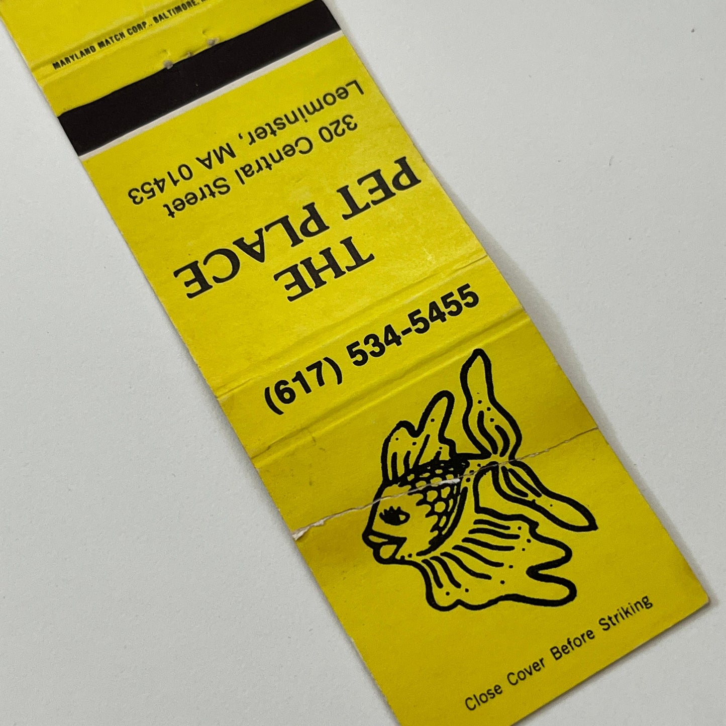The Pet Place Leominster MA Vintage Matchbook Cover TB6-MB1-14