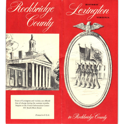 1970s Historic Lexington Virginia in Rockbridge County Fold Out Brochure TF4-BC