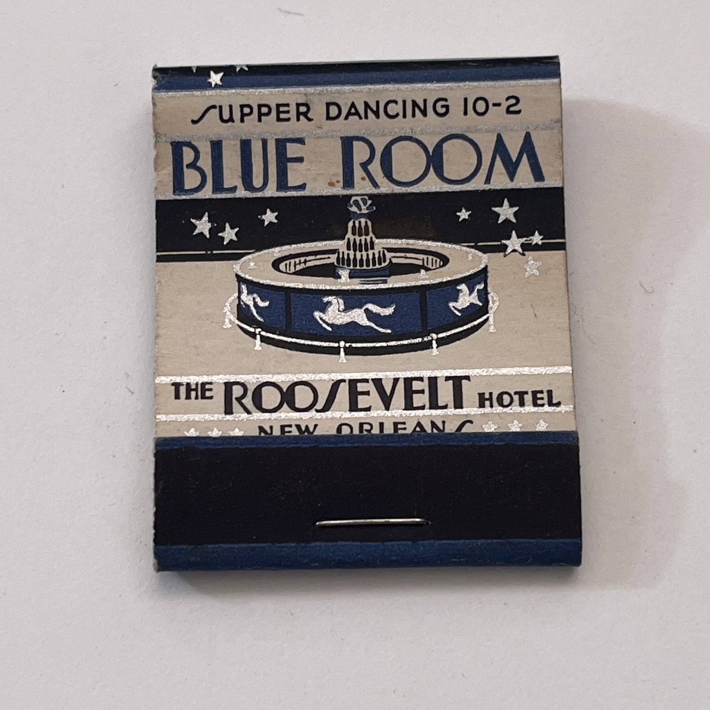 The Roosevelt Hotel Blue Room New Orleans LA Vintage Matchbook Cover TB8-MB-10