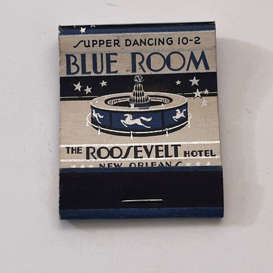 The Roosevelt Hotel Blue Room New Orleans LA Vintage Matchbook Cover TB8-MB-10