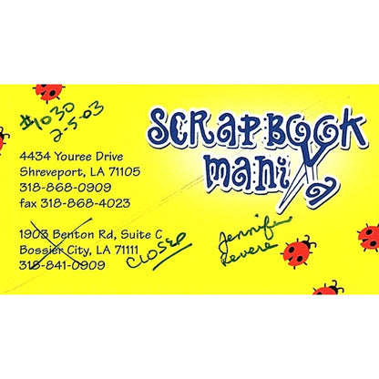 Scrapbook Mania Jennifer Revere Shreveport LA Vintage Business Card SC9-B10