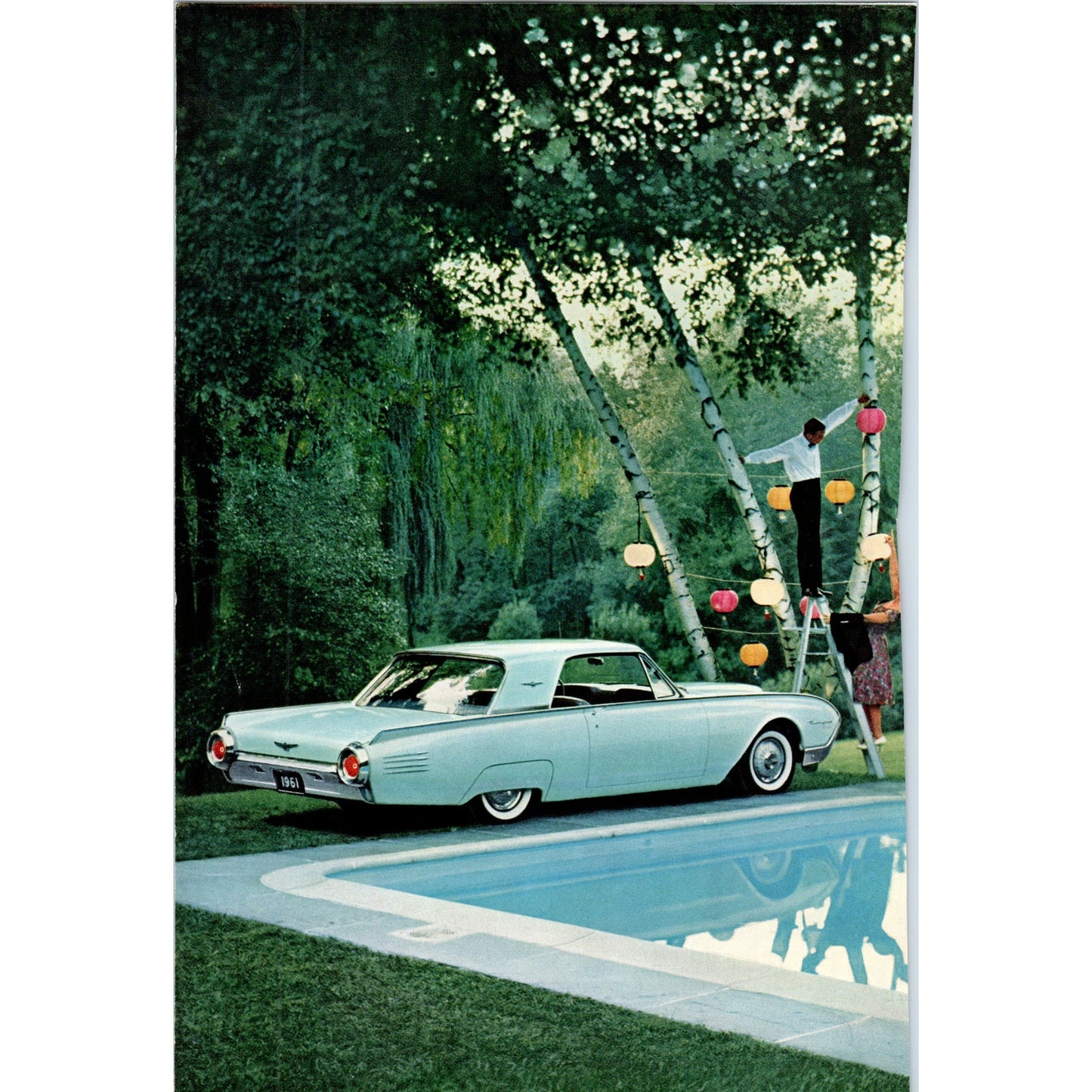 Teal Ford Thunderbird Automobile Car - Vintage Magazine Ad D20