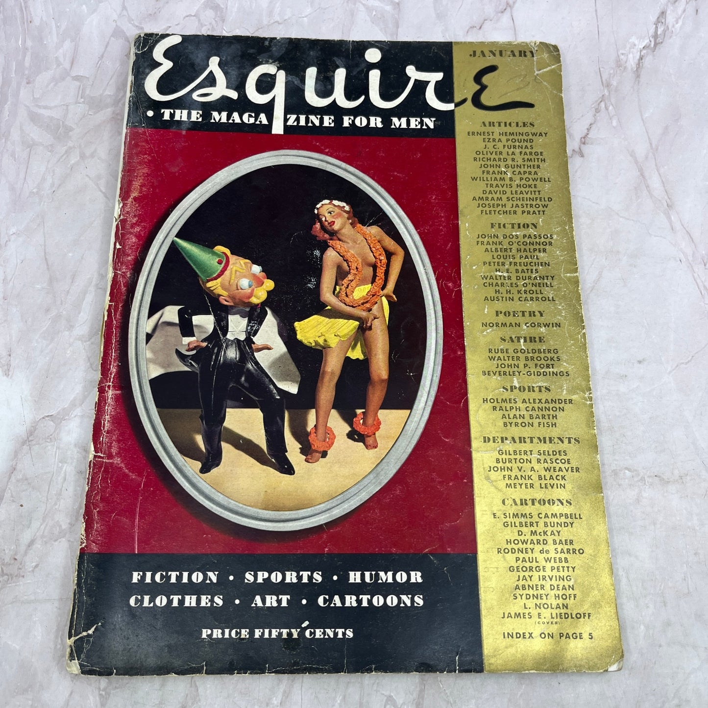 Esquire Magazine Jan 1936 - Ernest Hemingway Dos Passos Ezra Pound TK3