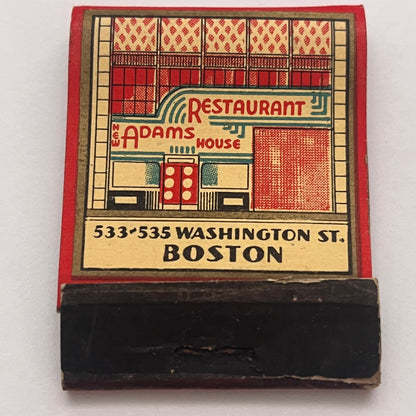 Adams House Restaurant Grill & Palm Room Boston Vtg Matchbook Cover TB8-MB2-7