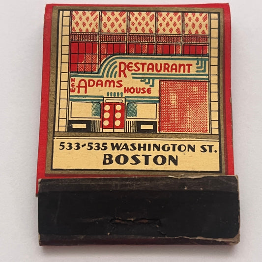 Adams House Restaurant Grill & Palm Room Boston Vtg Matchbook Cover TB8-MB2-7