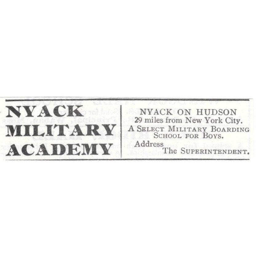 Nyack Military Academy Nyack on Hudson NY 1903 Magazine Ad AF7-SS5