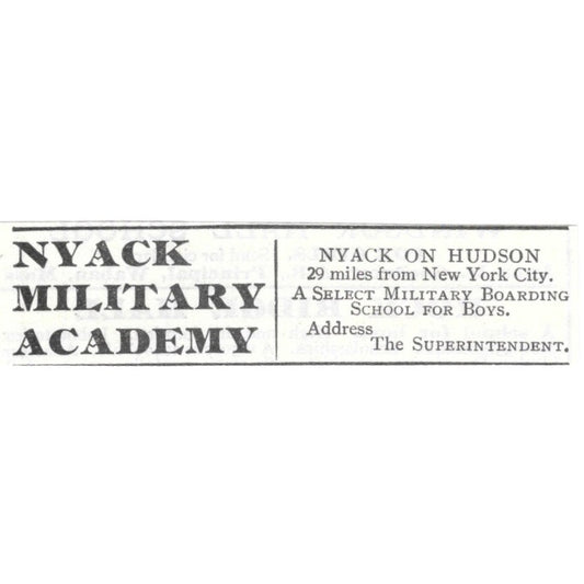 Nyack Military Academy Nyack on Hudson NY 1903 Magazine Ad AF7-SS5