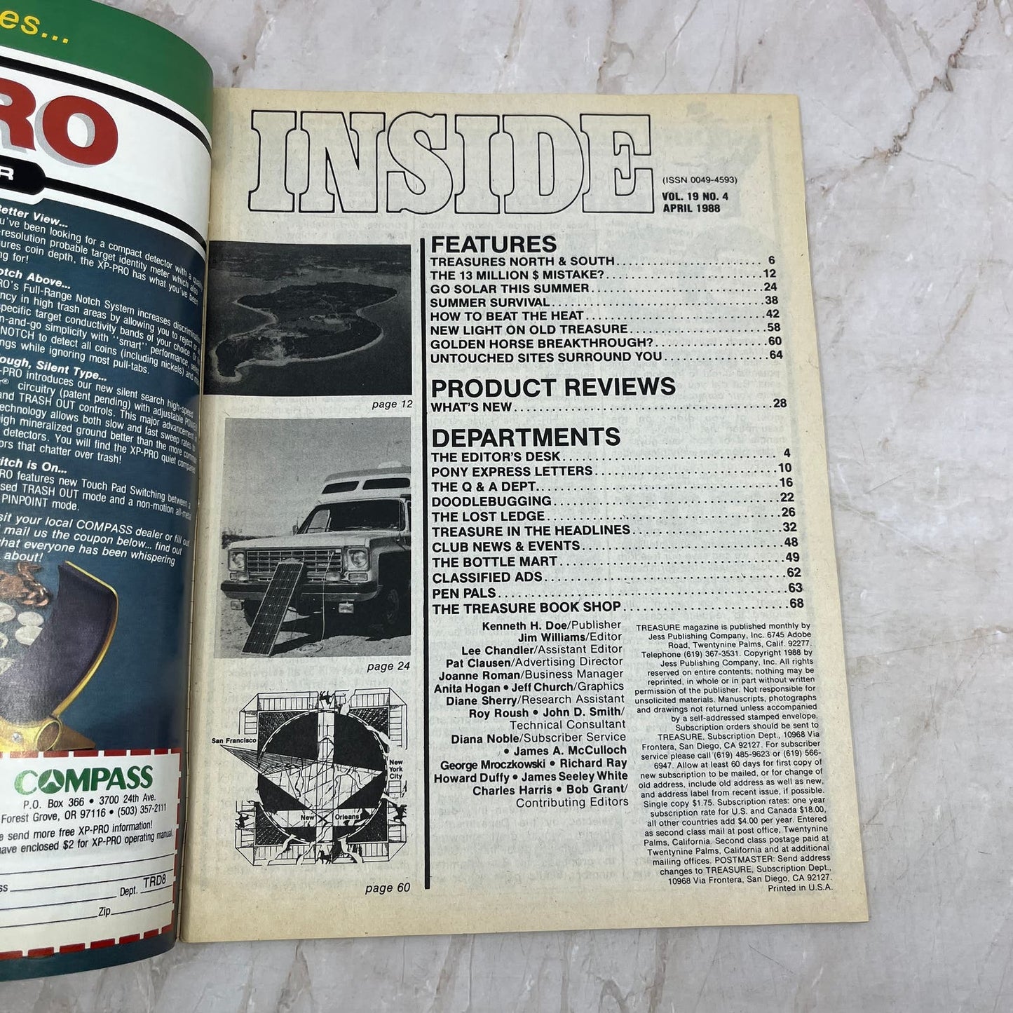 1988 April - Treasure Magazine - Treasure Hunting Prospecting Metal Detector M15