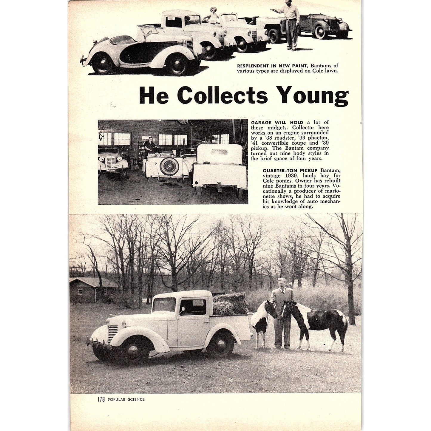 He Collects Young Antiques George L. Cole Bantam Cars 2-Page 1955 Article AG1-4