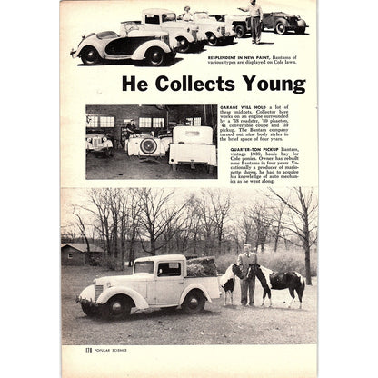 He Collects Young Antiques George L. Cole Bantam Cars 2-Page 1955 Article AG1-4