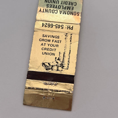 Sonoma County Employee Credit Union Santa Rosa CA Matchbook Cover TB6-MB2-3