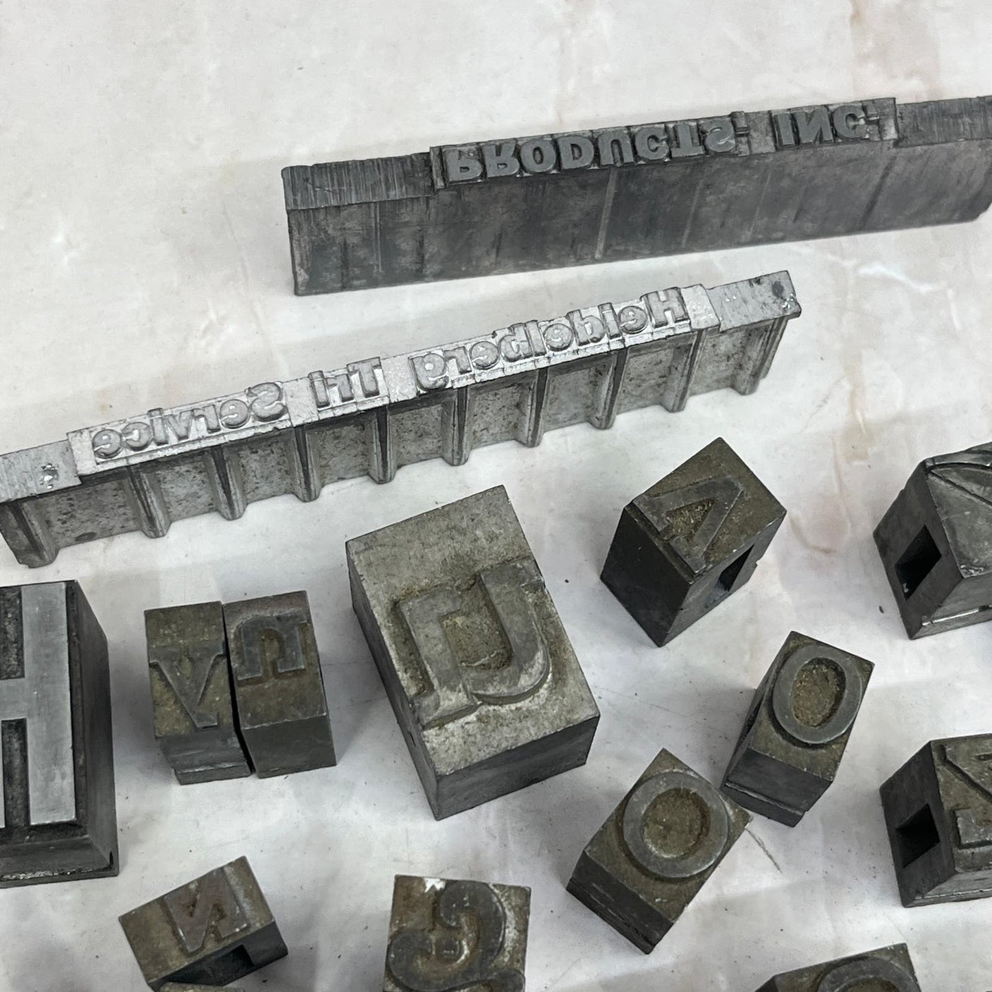 Huge Lot of Vintage Letterpress Printers Block Plates - Mostly Letters, Numbers TG8