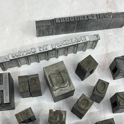 Huge Lot of Vintage Letterpress Printers Block Plates - Mostly Letters, Numbers TG8