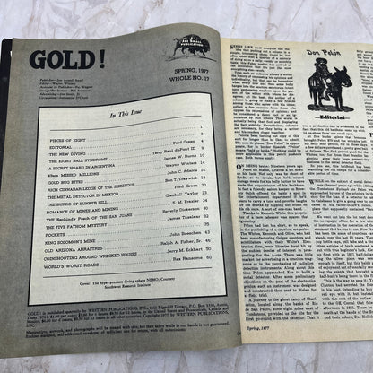1977 Spring - Gold! Magazine - Treasure Hunting Metal Detecting Prospecting M13