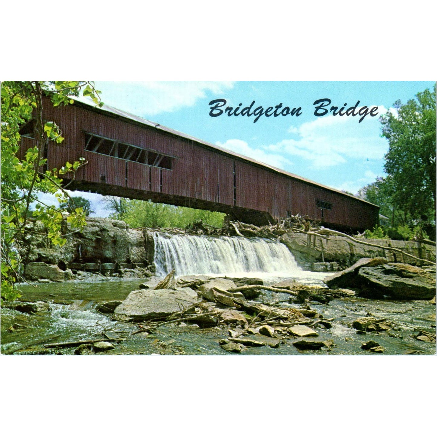 Bridgeton Bridge Parke County Indiana Vintage Covered Bridge Postcard PD6