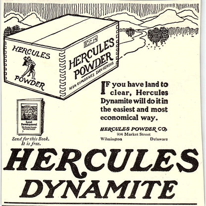 Hercules Dynamite Hercules Power Co Wilmington DE 1924 Ad AG3-H2