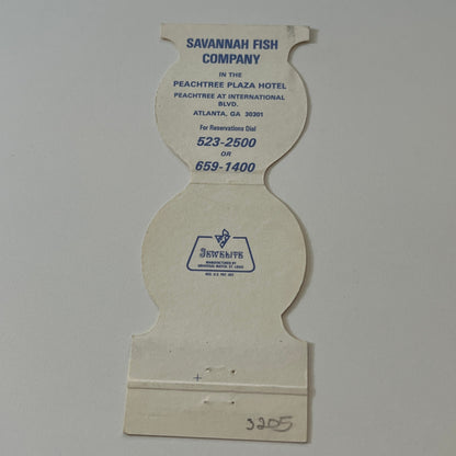 Savannah Fish Company Peachtree Plaza Hotel Atlanta GA Matchbook Cover TB6-MB2-6