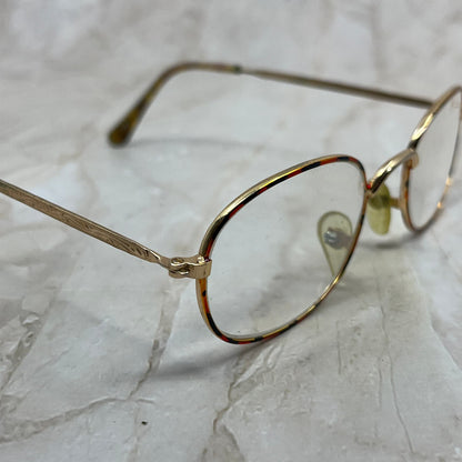 Vintage Oval Tortoise & Gold Tone Sunglasses Eyeglasses Frames TE9-G2-10