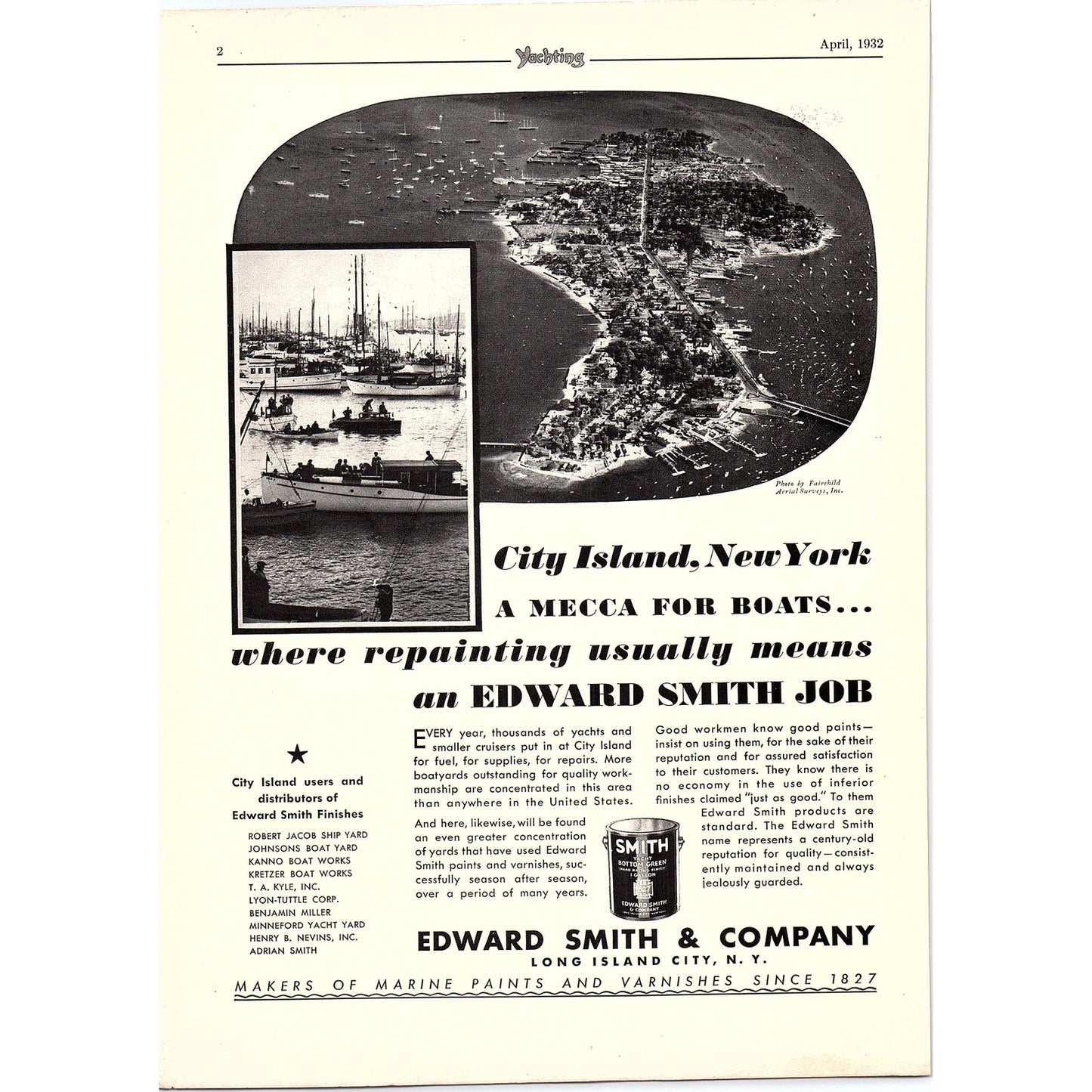 Dunbar Glass Gay Nineties Glasses, Edward Smith Co Marine Varnish 1932 Ad V1-4