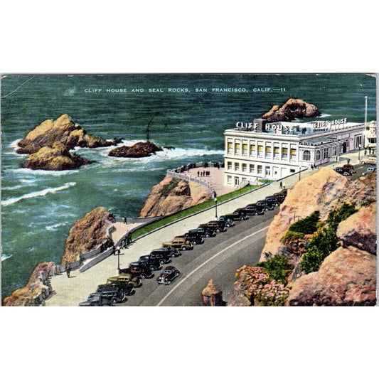 1945 Cliff House and Seal Rocks San Francisco CA Vintage Postcard PD9
