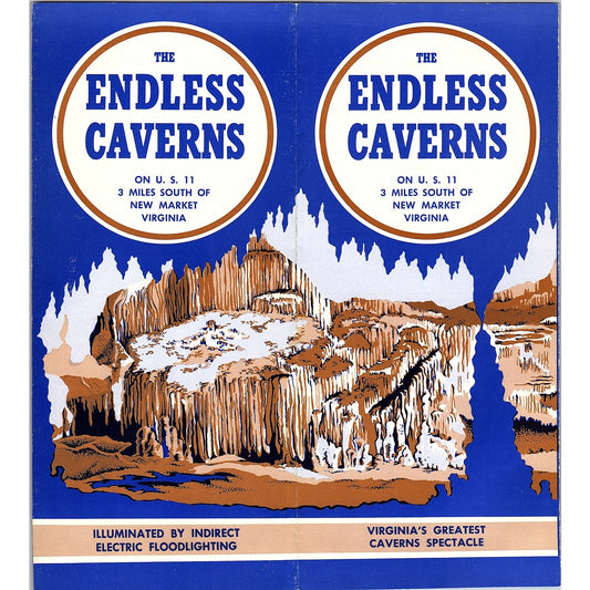 The Endless Caverns New Market VA 1960s Travel Brochure TH2-TB3