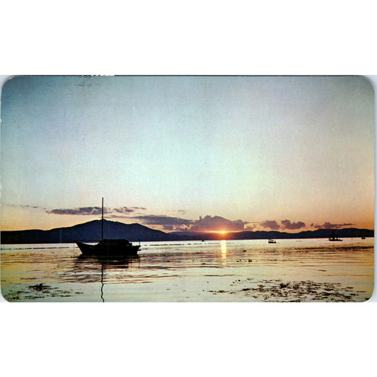 Sunset Over Lake Chapala Lago De Chapala Jal. Mexico Vintage Postcard PE4