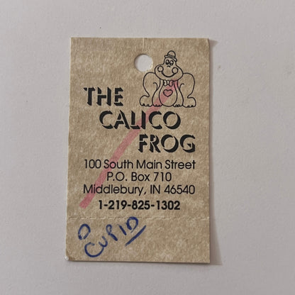 The Calico Frog 110 South Main St Middlebury IN Vintage Hang Tag AG6-S17