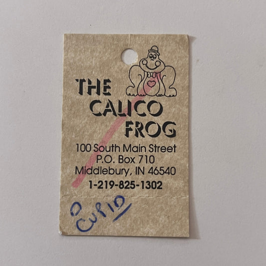The Calico Frog 110 South Main St Middlebury IN Vintage Hang Tag AG6-S17