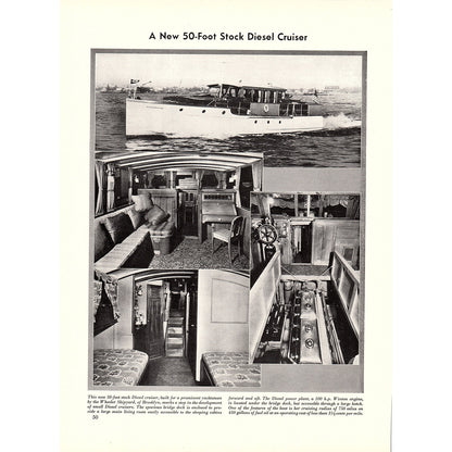 Pictures of a New 50-Foot Stock Diesel Cruiser Wheeler Shipyard 1932 V1-4