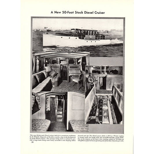 Pictures of a New 50-Foot Stock Diesel Cruiser Wheeler Shipyard 1932 V1-4