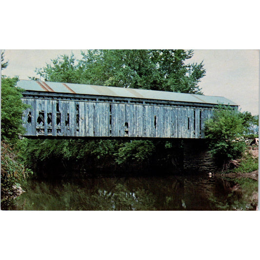 Gorham Covered Bridge Otter Creek Pittsford Proctor Vermont Vintage Postcard PD2
