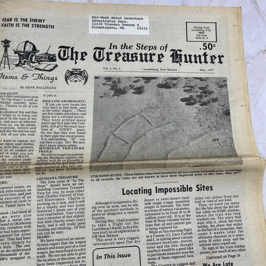 1977 May - In the Steps of the Treasure Hunter Newspaper - Lordsburg NM M11