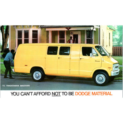 Dodge Tradesman Maxivan Barbacovi Motor Co Walsenburg CO Yellow Postcard PC12