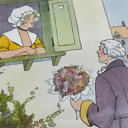 Young Roger and Dolly Mother Goose Nursery Rhyme Vintage Print Wright FL6-9