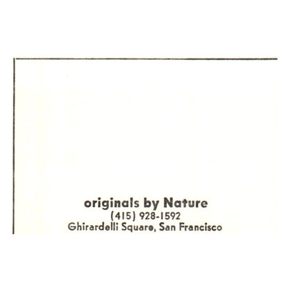 Originals by Nature Ghirardelli Square San Francisco Business Card SF3-B1