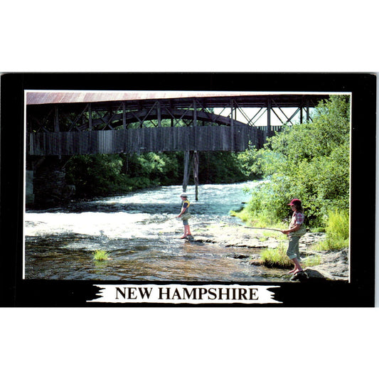 Connecticut River Pittsburg NH Covered Bridge Postcard PC4